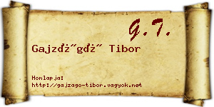 Gajzágó Tibor névjegykártya