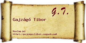 Gajzágó Tibor névjegykártya